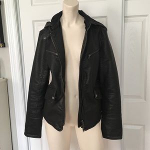 Free People distressed vegan leather jacket